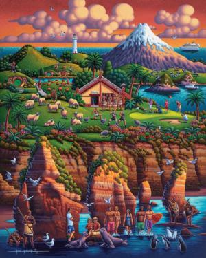 New Zealand North Seascape / Coastal Living Jigsaw Puzzle By Dowdle Folk Art