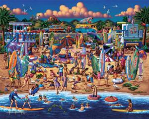 Surfin' USA Beach & Ocean Jigsaw Puzzle By Dowdle Folk Art
