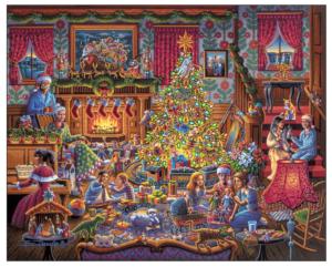 Christmas Morning Game & Toy Jigsaw Puzzle By Dowdle Folk Art