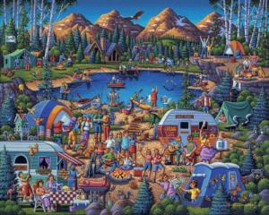 Camping Adventure Lakes / Rivers / Streams Jigsaw Puzzle By Dowdle Folk Art