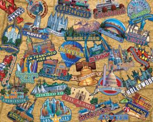 Travel America United States Jigsaw Puzzle By Dowdle Folk Art