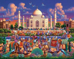 Taj Mahal Elephants Jigsaw Puzzle By Dowdle Folk Art