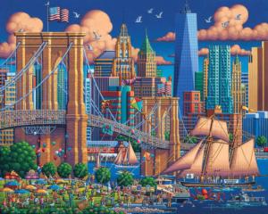 Brooklyn Bridge Folk Art Jigsaw Puzzle By Dowdle Folk Art