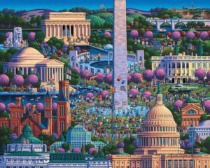 Washington D.C. Mall Folk Art Jigsaw Puzzle By Dowdle Folk Art