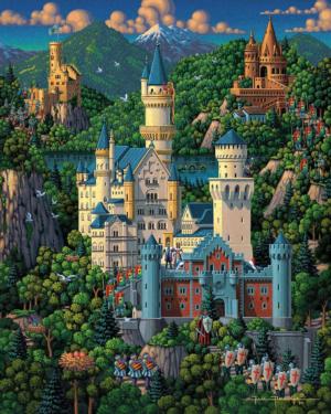 Neuschwanstein Castle Folk Art Jigsaw Puzzle By Dowdle Folk Art