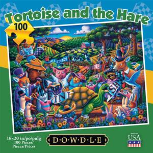 Tortoise and the Hare Turtles Jigsaw Puzzle By Dowdle Folk Art