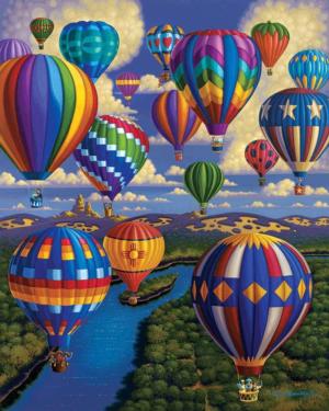 Balloon Festival Balloons Wooden Jigsaw Puzzle By Dowdle Folk Art