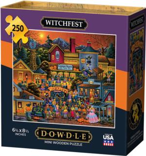 Witchfest Halloween Wooden Jigsaw Puzzle By Dowdle Folk Art