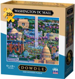 Washington DC Mall Monuments / Landmarks Wooden Jigsaw Puzzle By Dowdle Folk Art