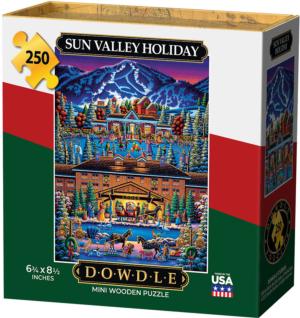 Sun Valley Holiday Christmas Wooden Jigsaw Puzzle By Dowdle Folk Art