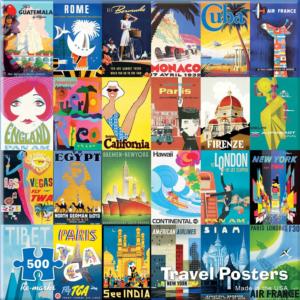 Travel Posters Collage Jigsaw Puzzle By Re-marks