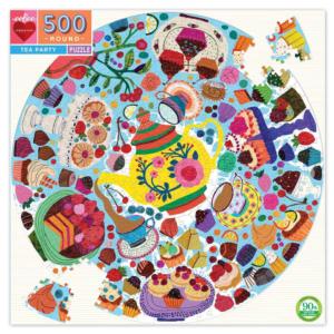 Tea Party Drinks & Adult Beverage Round Jigsaw Puzzle By eeBoo