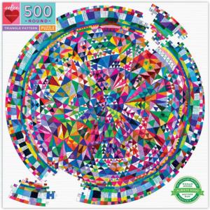Triangle Pattern Pattern & Geometric Round Jigsaw Puzzle By eeBoo