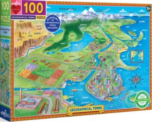Geographical Terms Maps / Geography Children's Puzzles By eeBoo