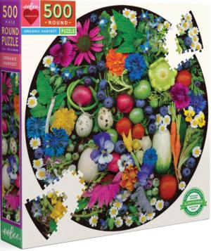 Organic Harvest Fruit & Vegetable Round Jigsaw Puzzle By eeBoo