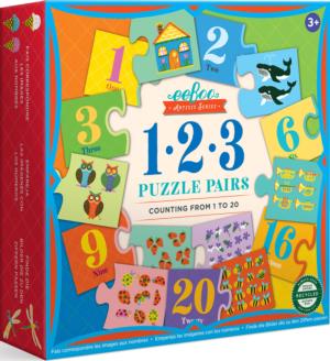 Artist's Puzzle Pair 1-2-3 Alphabet & Numbers Children's Puzzles By eeBoo