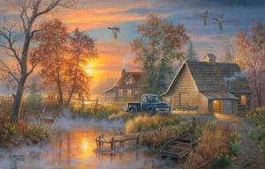 Misty Evening Cabin & Cottage Jigsaw Puzzle By SunsOut