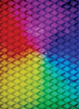 Color Spectrum Gradient Cubes Pattern / Assortment Jigsaw Puzzle By USAopoly