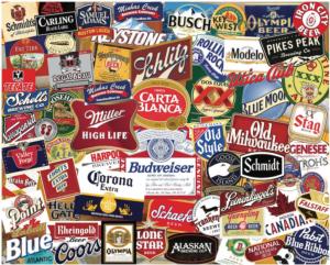 American Beer Labels Drinks & Adult Beverage Jigsaw Puzzle By Hart Puzzles