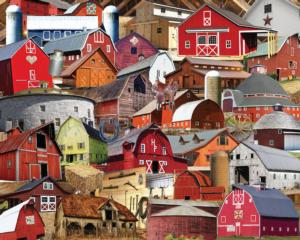 Barns, Barns, Barns Americana & Folk Art Jigsaw Puzzle By Hart Puzzles