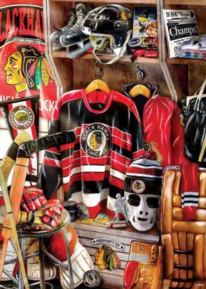 Chicago Blackhawks NHL Locker Room Sports Jigsaw Puzzle By MasterPieces