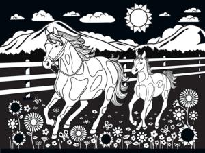 Horse and Pony Velvet Coloring Horse Coloring Puzzle By MasterPieces