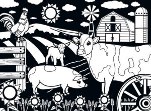 Farm 60pc (Velvet) Farm Coloring Puzzle By MasterPieces