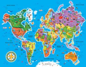 World Map Maps & Geography Children's Puzzles By MasterPieces
