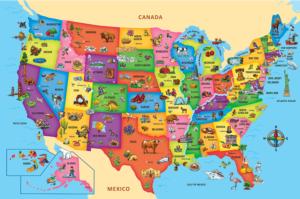 0705988112072 for sale online MasterPieces USA Map Jigsaw 
