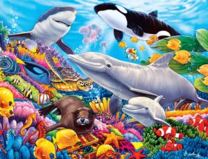 Whales and Dolphins 100 Piece Puzzle Jigsaw Puzzle 19 x 13in Eurographics