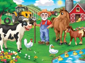 Old MacDonald's Farm - Farmer Miller's Pond Farm Children's Puzzles By MasterPieces