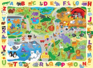 Alphabet at the Zoo Children's Cartoon Children's Puzzles By MasterPieces
