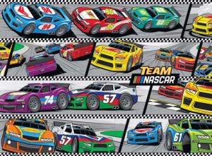 NASCAR Chasing Checkers Vehicles Children's Puzzles By MasterPieces