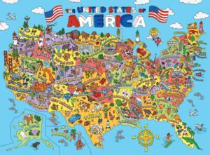 101 Things to Spot - In the USA 100 Piece Puzzle Maps & Geography Seek & Find By MasterPieces