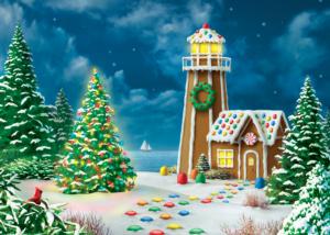Gingerbread Lighthouse Christmas Jigsaw Puzzle By MasterPieces