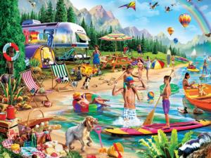 Day at the Lake Beach & Ocean Large Piece By MasterPieces