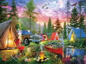 Moonlight Camping Forest Large Piece By MasterPieces