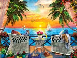 On the Balcony Beach & Ocean Jigsaw Puzzle By MasterPieces