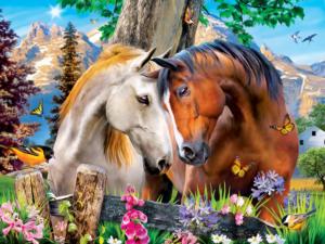 Mountain Meadow Farm Horses Large Piece By MasterPieces