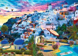 Santorini Sky - Scratch and Dent Europe Jigsaw Puzzle By MasterPieces