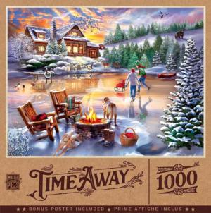 An Evening Skate - Scratch and Dent Cabin & Cottage Jigsaw Puzzle By MasterPieces