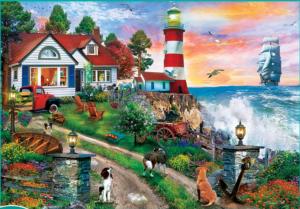 Lighthouse Keepers Seascape / Coastal Living Large Piece By MasterPieces