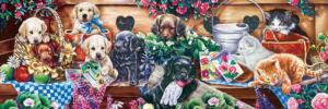 Flower Box Playground Dogs Panoramic Puzzle By MasterPieces