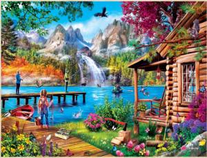 Fishing with Pappy Cabin & Cottage Jigsaw Puzzle By MasterPieces