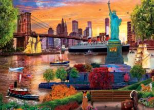Lady Liberty Skyline New York Jigsaw Puzzle By MasterPieces