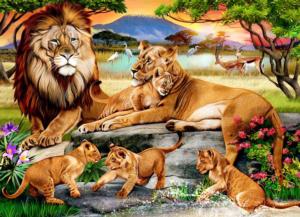Lion’s Family in the Savannah Africa Jigsaw Puzzle By Willow Creek Press
