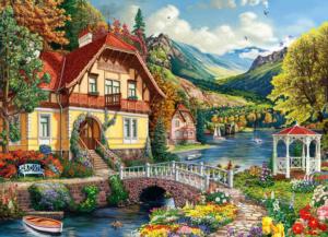 House by the Pond Domestic Scene Jigsaw Puzzle By Willow Creek Press