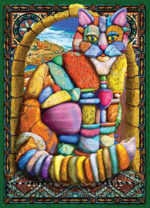 Cairn Stone Cat Cats Jigsaw Puzzle By Willow Creek Press