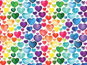 Rainbow Hearts Pattern / Assortment Jigsaw Puzzle By Willow Creek Press