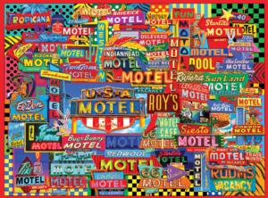 Motel Road Trip Nostalgic / Retro Jigsaw Puzzle By Willow Creek Press